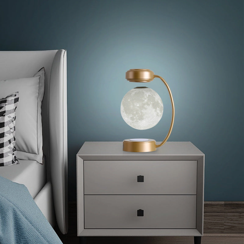 3D LED Moon Night Light Wireless Magnetic Levitating Rotating Floating Ball
